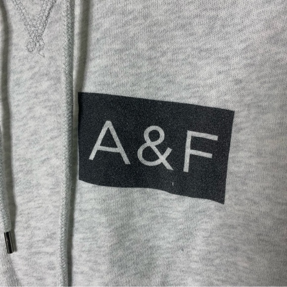 Abercrombie & Fitch Crop Graphic Logo Hoodie Sweatshirt - Picture 2 of 11